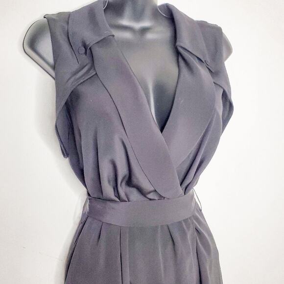 Diane von Furstenberg DVF Black Augusta Silk Crepe De Chine Wrap Dress Size 2 - Picture 3 of 7